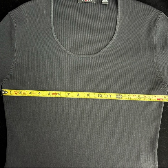 Women’s Black Sweater - Cyrus - Scoop Neck & 3/4 Sleeves with Fringe - Size M - Picture 9 of 16